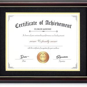 ELSKER&HOME Diploma Frame - Classic Cherry Wood Color Wide Frame - ONLY Display